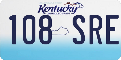KY license plate 108SRE