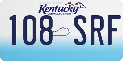 KY license plate 108SRF