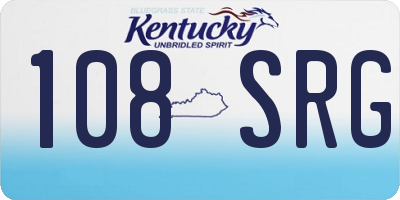 KY license plate 108SRG