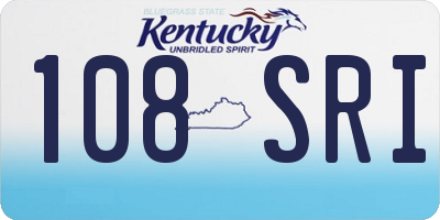 KY license plate 108SRI