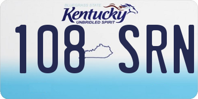 KY license plate 108SRN