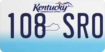 KY license plate 108SRO