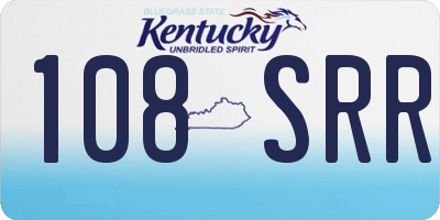 KY license plate 108SRR
