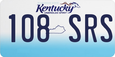 KY license plate 108SRS