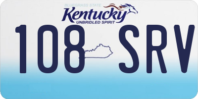 KY license plate 108SRV