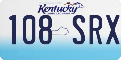 KY license plate 108SRX