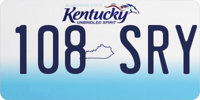 KY license plate 108SRY