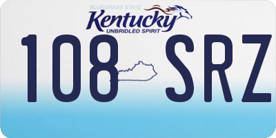 KY license plate 108SRZ