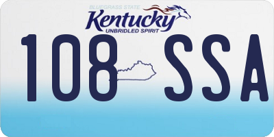 KY license plate 108SSA