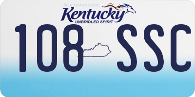KY license plate 108SSC