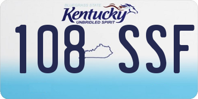 KY license plate 108SSF