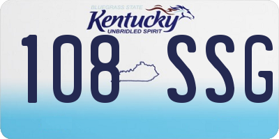 KY license plate 108SSG