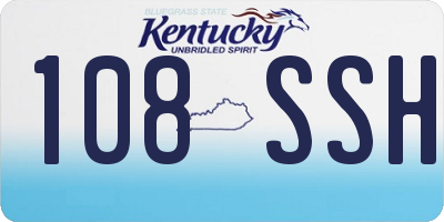 KY license plate 108SSH