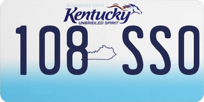 KY license plate 108SSO