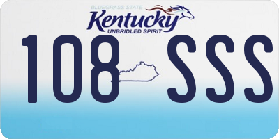 KY license plate 108SSS
