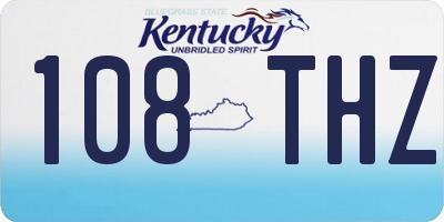 KY license plate 108THZ