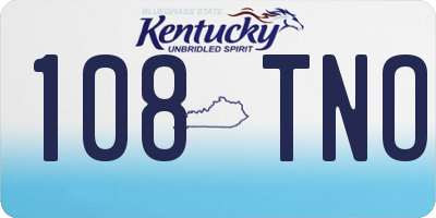 KY license plate 108TNO