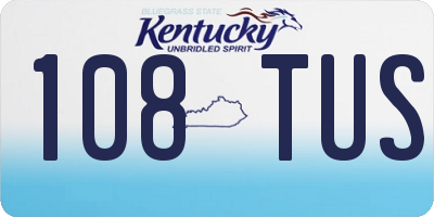 KY license plate 108TUS