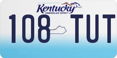 KY license plate 108TUT