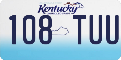 KY license plate 108TUU