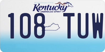 KY license plate 108TUW