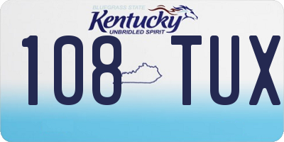 KY license plate 108TUX