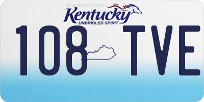 KY license plate 108TVE