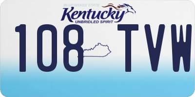 KY license plate 108TVW