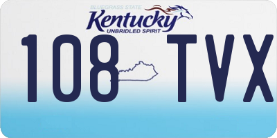 KY license plate 108TVX