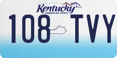 KY license plate 108TVY