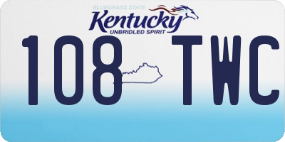 KY license plate 108TWC
