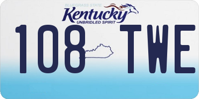 KY license plate 108TWE
