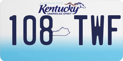 KY license plate 108TWF