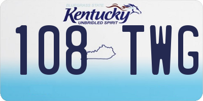 KY license plate 108TWG