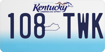 KY license plate 108TWK