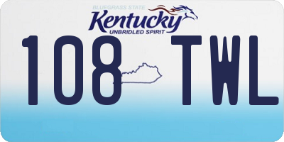 KY license plate 108TWL