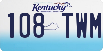 KY license plate 108TWM
