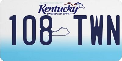KY license plate 108TWN