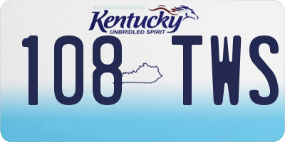 KY license plate 108TWS