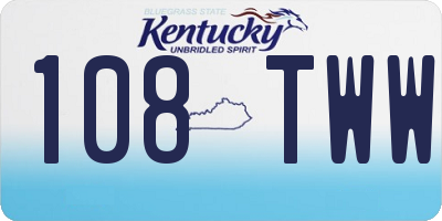 KY license plate 108TWW