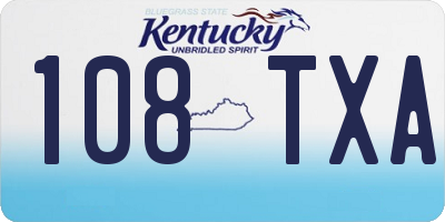 KY license plate 108TXA
