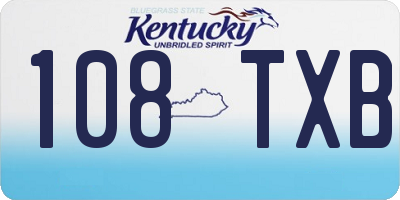 KY license plate 108TXB