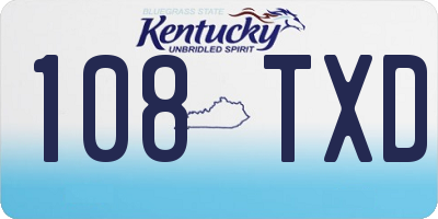 KY license plate 108TXD