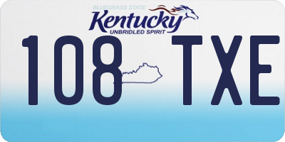 KY license plate 108TXE