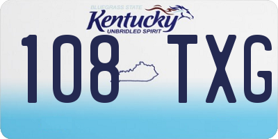 KY license plate 108TXG