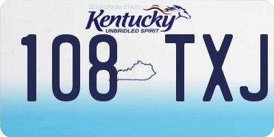 KY license plate 108TXJ