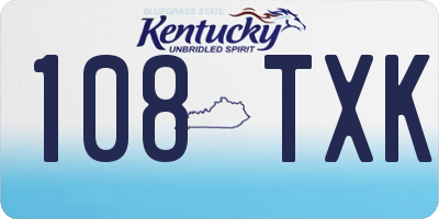 KY license plate 108TXK