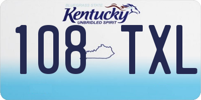 KY license plate 108TXL