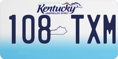 KY license plate 108TXM