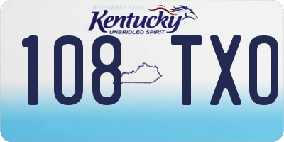 KY license plate 108TXO